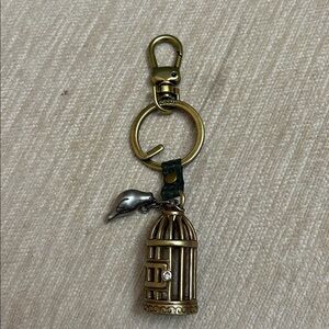 Fossil Gold and Silver Birdcage Keychain